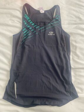 Kalenji Gray Athletic Tank with Teal Accent